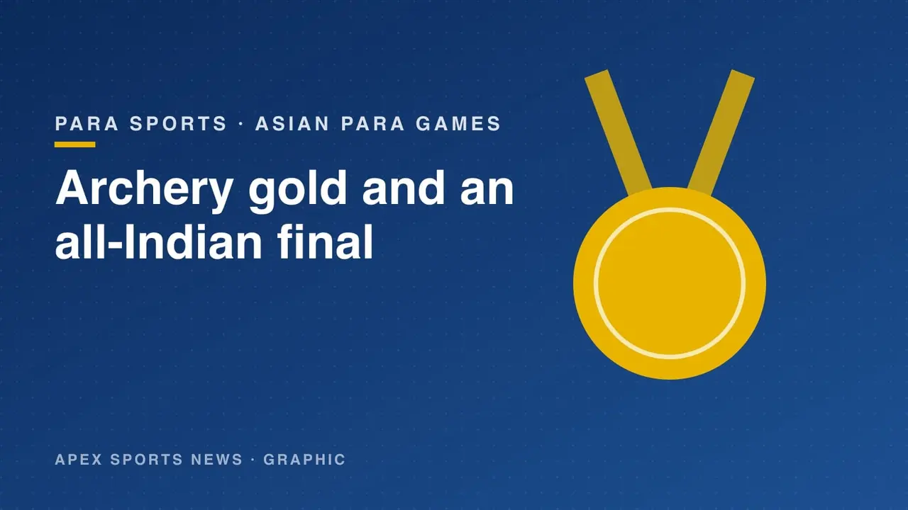 Apex Sports News graphic: India win archery gold and set up an all-Indian badminton final