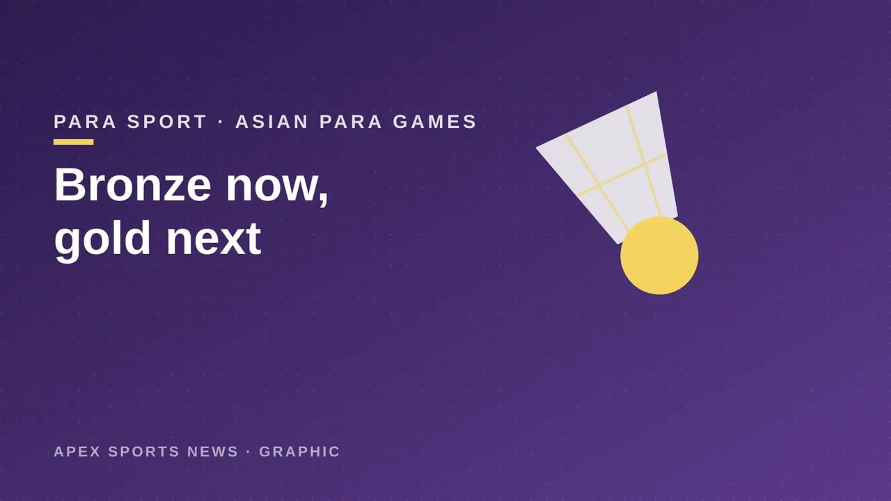 Apex Sports News graphic: Suhas Yathiraj hungry for gold after Asian Para Games bronze