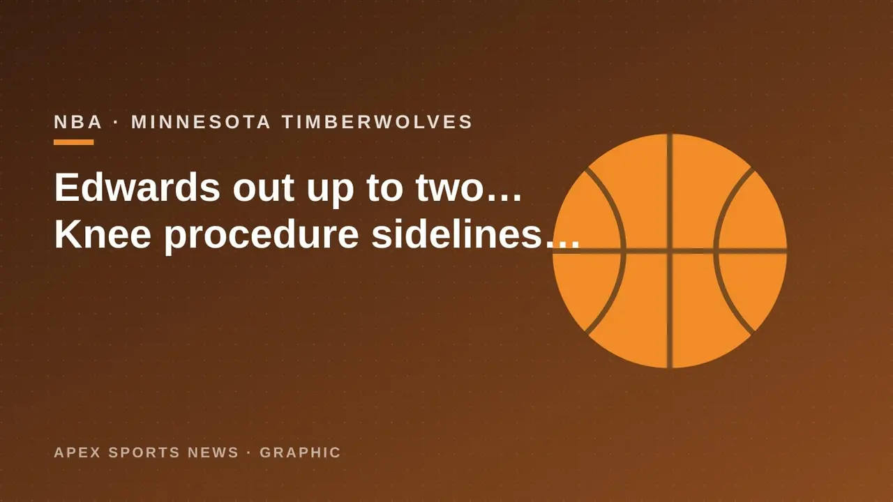 Apex Sports News graphic: Anthony Edwards to miss up to two months after knee surgery