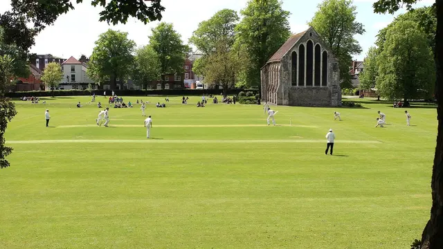 A cricket match, general view