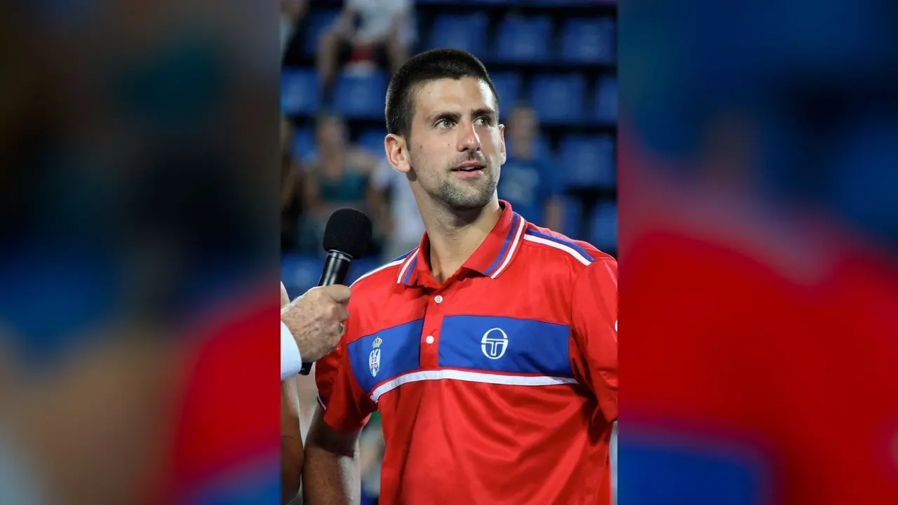 Novak Djokovic: Novak Djokovic was interviewed after winning the mixed double match with Ana Ivanovic on 2011 Hyundai Hopman Cup XXIII in Perth, Australia