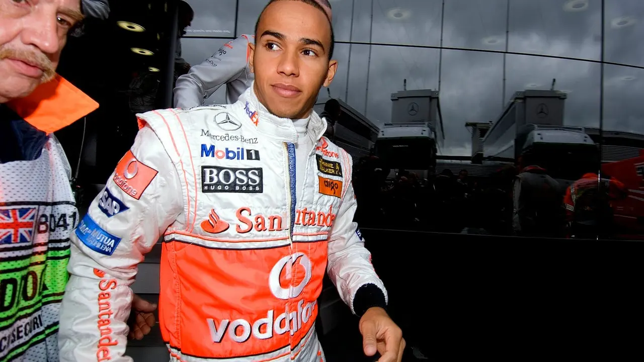 Lewis Hamilton: British driver Lewis Hamilton on his way to the paddocks where he is preparing to test for the first time this weekend at the Silverstone race circuit.
