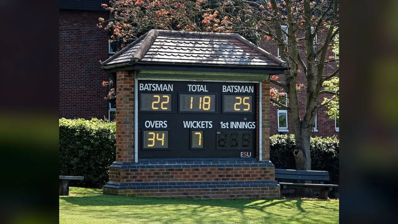 A cricket match, general view