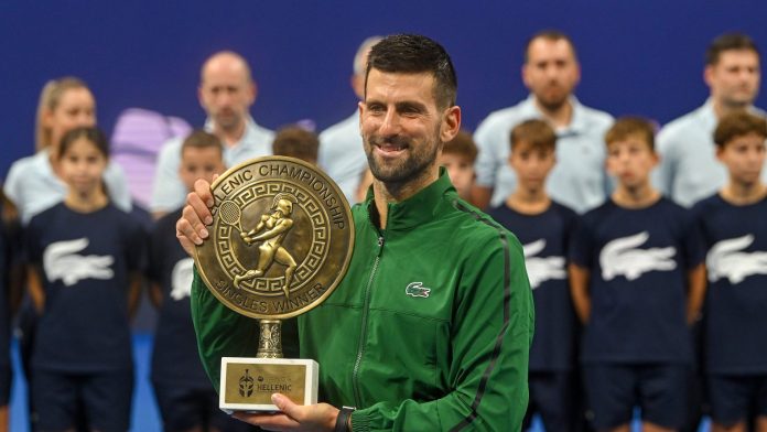 Novak Djokovic Athens Open 2025 title celebration