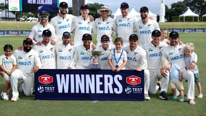 New Zealand vs West Indies 3rd Test 323 run win at Bay Oval